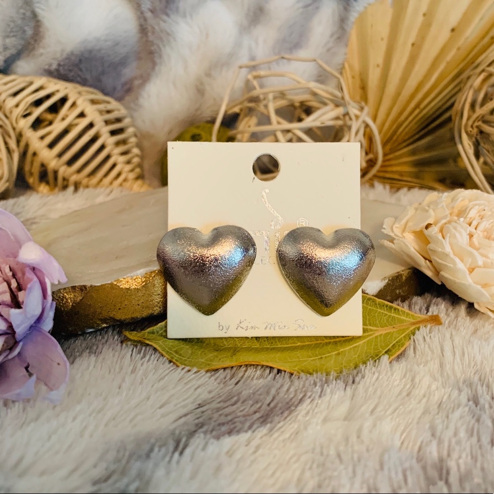 Silver Large Heart Earrings
